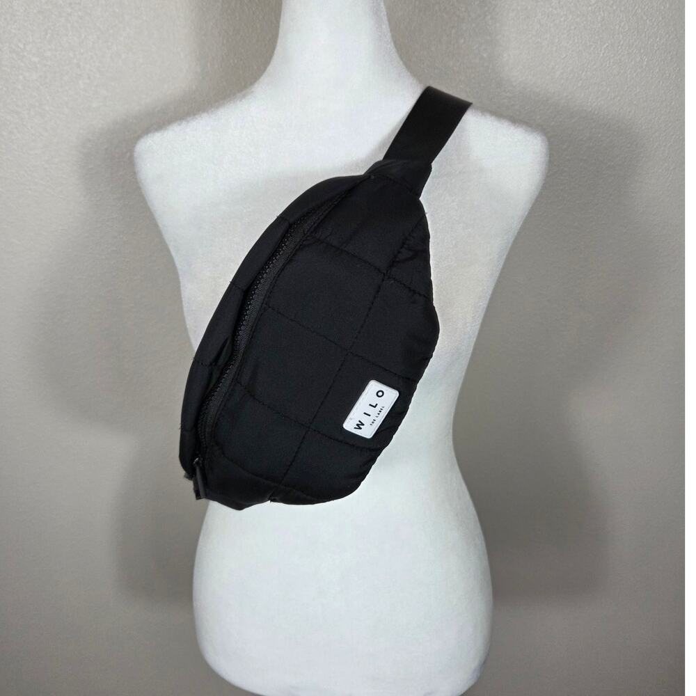 Wilo The Label Black Quilted Crossbody Belt Bag